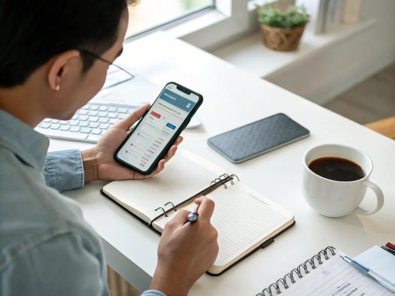 A user tracking expenses in real-time on a mobile device, emphasizing the immediate insights provided by Centtrip's expense tracking feature.